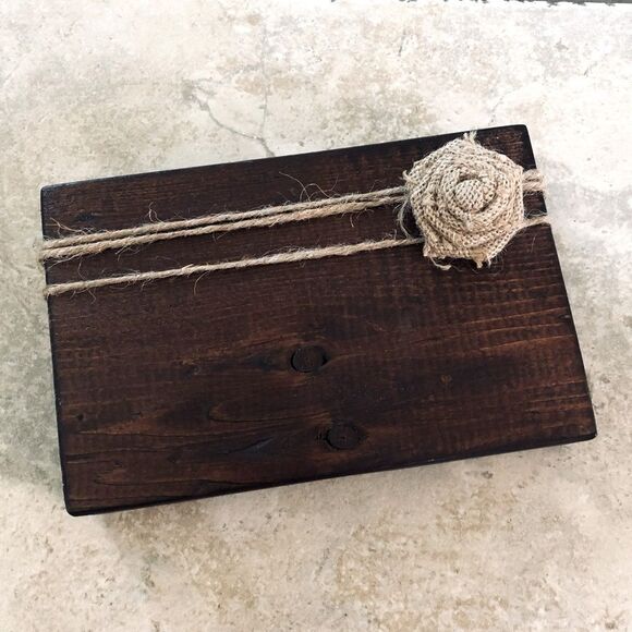 Solid Wood Rustic Farmhouse Twine Picture Frame Block - Picture 1 of 3